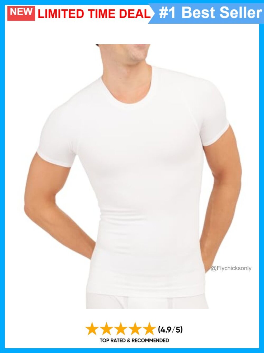 SPANX Men's Ultra Sculpt Seamless Crewneck Compression Undershirt Base Layer